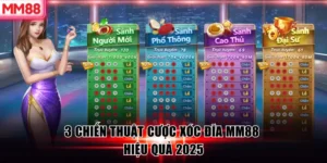 3 Chiến Thuật Cược Xóc Đĩa MM88 Hiệu Quả 2025
