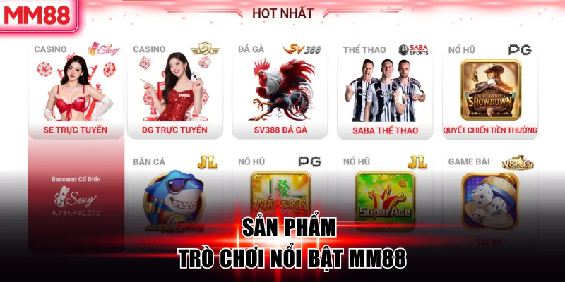 Giới Thiệu MM88 – Nền Tảng Giải Trí Trực Tuyến Toàn Diện 7 Sản phẩm trò chơi nổi bật MM88
