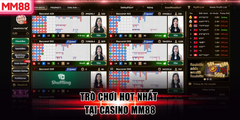 Casino MM88 - Khám Phá Sòng Bạc Trực Tuyến Đẳng Cấp 7 Trò chơi hot nhất tại casino MM88