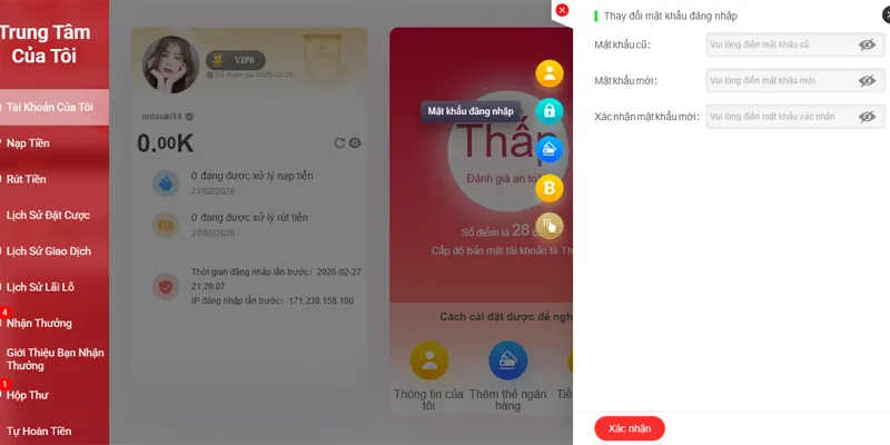 Đổi Mật Khẩu MM88 – Hướng Dẫn Từ A-Z Cho Mọi Thành Viên 6 Giao diện đổi mật khẩu MM88 trên trang chủ – Thao tác đơn giản chỉ trong 30 giây.