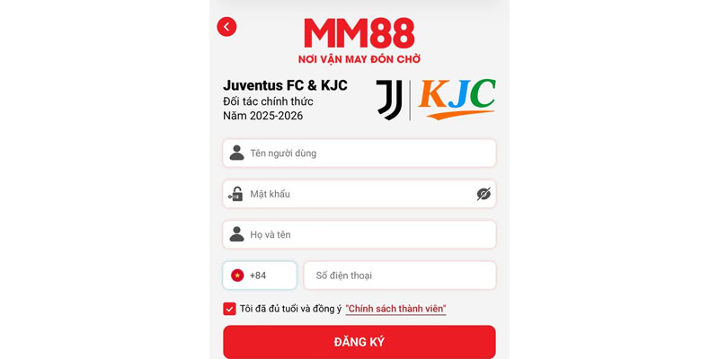 Đăng Ký MM88 - Mở Tài Khoản MM88.COM Siêu Tốc Trong 1 Phút 14 Điền thông tin vào form đăng ký MM88