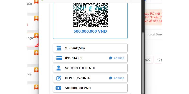 Nạp tiền MM88 | Các Phương Thức hiệu quả và an toàn nhất 13 Kiểm tra kỹ thông tin chủ tài khoản trước khi quét mã