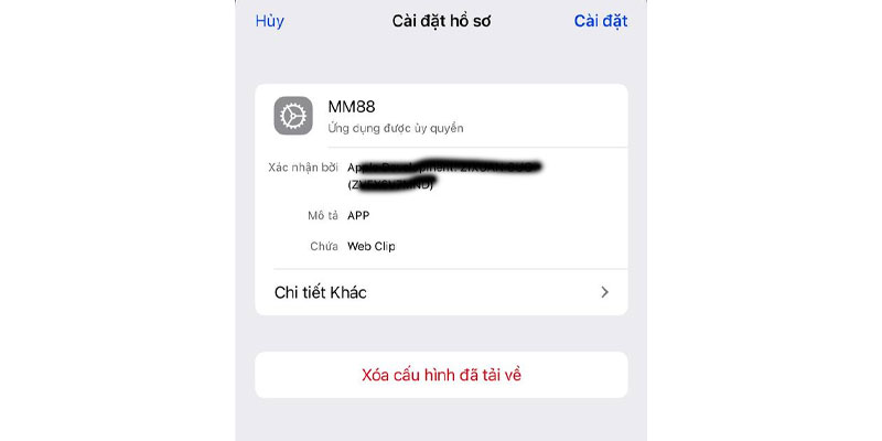 Cài đặt cấu hình MM88